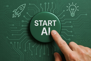 Poster - Start artificial intelligence sparks innovation technology and creativity fueling inspiring digital ideas
