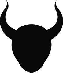Poster - Clean and minimal silhouette of devil horns isolated on transparent background