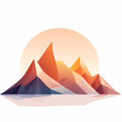 Poster - Abstract Geometric Shapes Depicting Mountains and Reflections