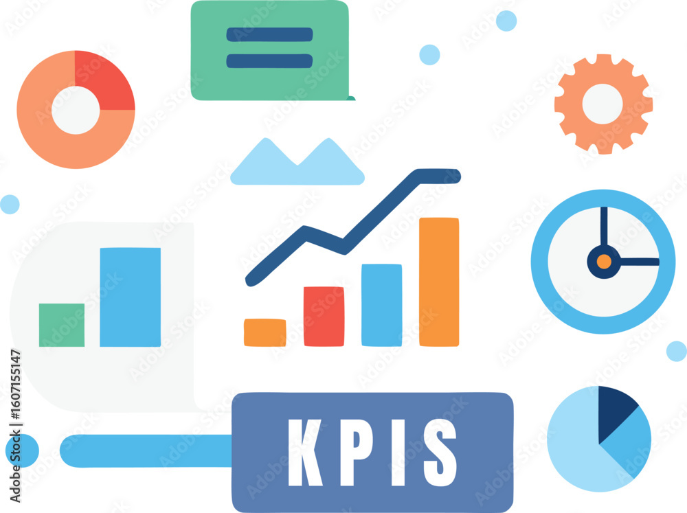 Modern UI Showing Key Performance Indicators KPIs Stock Vector | Adobe ...