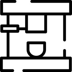 Fototapete - Minimalistic Modern Rounded Outline Coffee Machine Icon