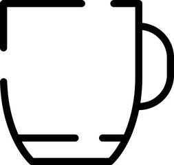 Aufkleber - Minimalistic Modern Rounded Outline Cup Icon