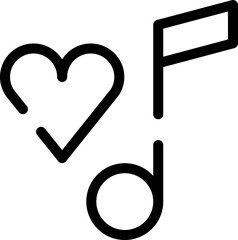 Fototapete - Minimalistic Modern Rounded Outline Music Note  Icon