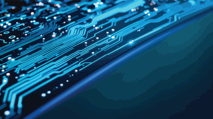 Poster - Abstract digital circuit board with glowing lines and dots representing data flow.