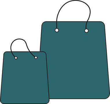 Indigo-colored Twin Shopping carry bags 