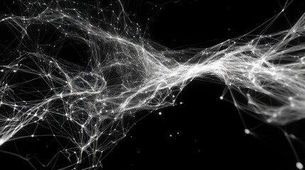 Poster - Abstract Electric Lines Forming Neural Network in Black Background