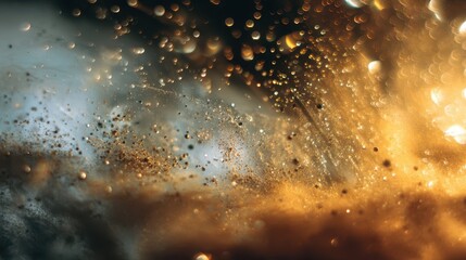 Poster - Macro Shot of Dust Particles on a Glass Surface with Natural Colors
