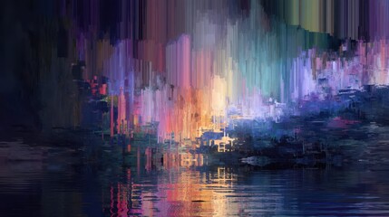 Poster - Abstract Glitch Art with Vibrant Noise and Colorful Visuals