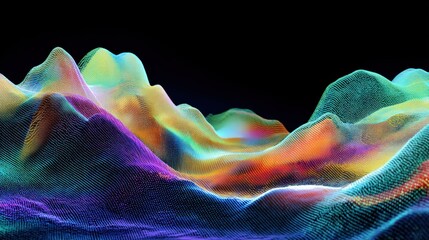 Poster - Abstract Visualized Music Waves in Colorful 3D Rendering