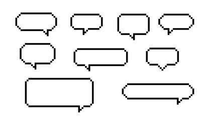 Speech Bubble Pixel Art Vector Set