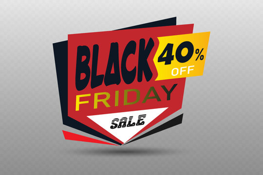 Black Friday sale banner with special offer in geometric style.