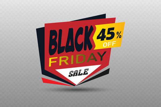 Black Friday sale banner with special offer in geometric style.