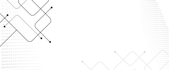 Fototapete - Vectors Abstract black connecting lines and dots. network connection and global communication technology background.