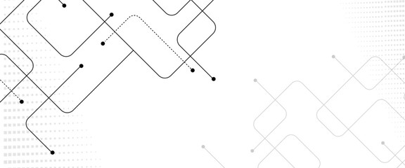 Fototapete - Vectors Abstract black connecting lines and dots. network connection and global communication technology background.