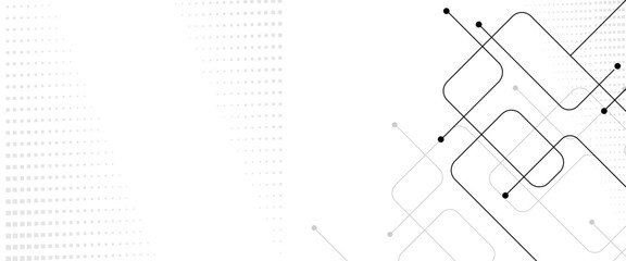 Fototapete - Vectors Abstract connecting lines and dots. Social networking, network connection and global communication technology background.