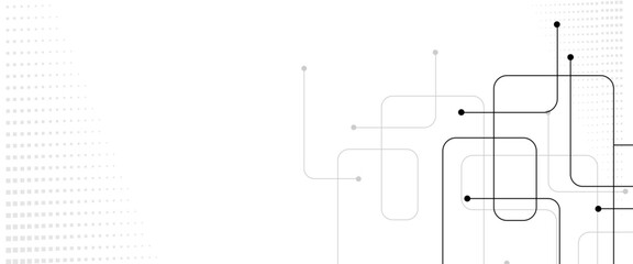 Fototapete - Vectors Abstract connecting lines and dots. Social networking, network connection and global communication technology background.