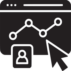Poster - Website analytics dashboard with user icon and cursor for data analysis and reporting tool