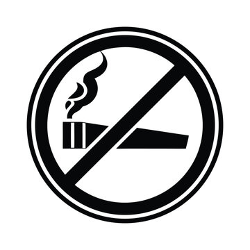No Smoking icon on Black and White Vector Backgrounds