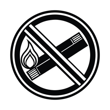 No Smoking icon on Black and White Vector Backgrounds