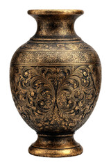Artistic bronze vase display home decorative object elegant environment close view craftsmanship isolated on transparent background