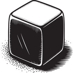 Poster - Isolated black and white cube illustration for graphic design projects and digital artwork uses