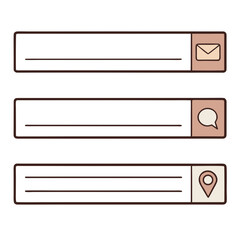 Contact information icons with text boxes email