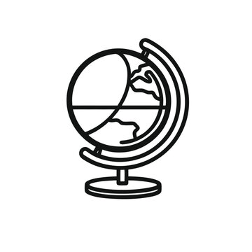 glass globe on white background, globe icon vector illustration, geography icon