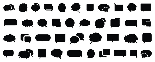 Aufkleber - Black speech bubble collection. Set of speech bubble. Speech bubble comic. Set of black blank empty speech bubbles for text, chatting, message box. Vector balloon speak sign dialog communication frame