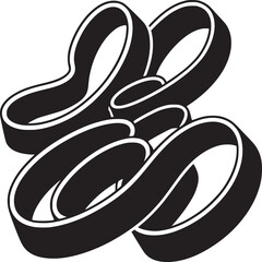Poster - Abstract black and white ribbon shapes vector illustration design element graphic art style