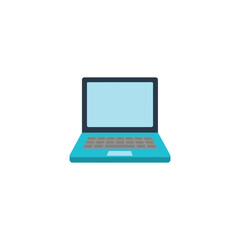 Poster - Modern blue laptop computer with light blue screen