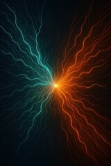 Poster - Abstract depiction of energy and electricity, with electric light flowing vibrantly. capturing dynamic lines and vivid color.