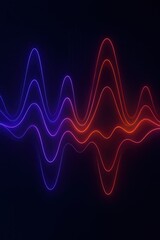 Poster - A vivid depiction of sound waves, characterized by pulsating neon lines, against a darkened backdrop, evoking a sense of rhythm and energy.