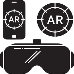 Poster - Augmented reality ar vr headset technology mobile phone icon vector illustration design graphic