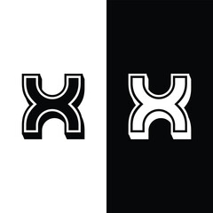 Aufkleber - Creative letter x 3D logo Stock Vector.