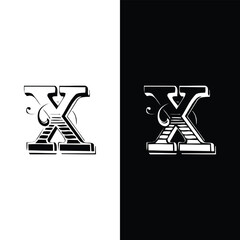 Aufkleber - Luxury Letter X Logo Ornament Stock Vector - Illustration.