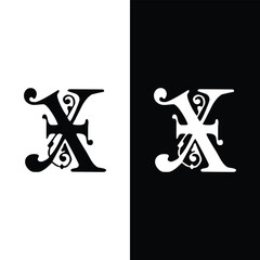 Aufkleber - Luxury Letter X Logo Ornament Stock Vector - Illustration.