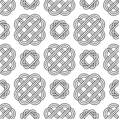 Poster - Seamless geometric pattern black and white abstract design for background wallpaper textile fabric decor