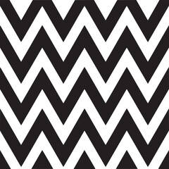 Poster - Black and white chevron pattern background, seamless zigzag wallpaper, modern geometric design texture