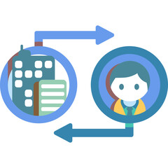 Poster - Business and employee connection with arrows
