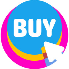 Poster - Click to buy button with cursor and colorful design