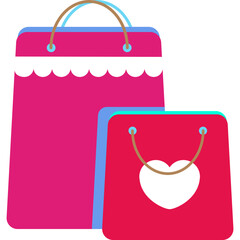 Poster - Two colorful shopping bags one with a heart design