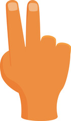 Poster - Hand showing peace sign, counting two, or scissors in rock paper scissors game