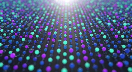 Poster - Abstract Colorful Sphere Pattern - Vibrant abstract background featuring rows of colorful spheres, creating a dynamic and visually appealing design. Perfect for tech or science related projects