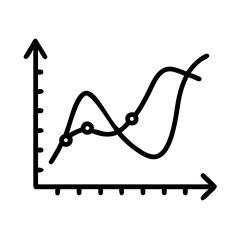 Poster - Illustration of a graph with two curved lines and three circular data points on a coordinate plane