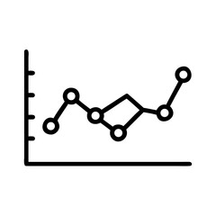 Poster - Line graph with circular data points and one diamond shaped point on a coordinate system axis line