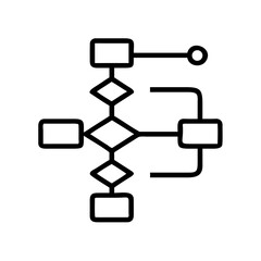 Poster - Illustration of a flowchart diagram with rectangles, diamonds, and a circle on a white background