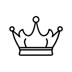 Poster - Simple outline drawing of a crown with three points and a band around the base in black and white style