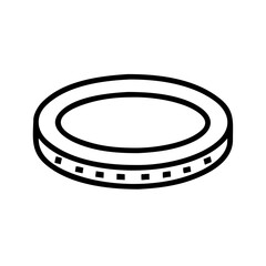 Poster - Illustration of a circular platform with a dotted pattern around the edge in black and white style