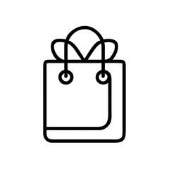 Poster - Illustration of a simple shopping bag with handles and a bow tie isolated on a white background view