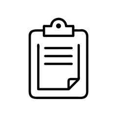 Poster - Outline illustration of a clipboard with paper and lines indicating text on the document shown clearly